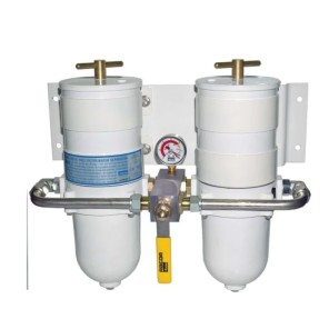 Racor Duplex Filter, 30µm w/metalbowl (341/682 l/hr)