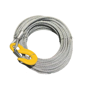 Vinsjevaier, 25 meter, med krok, 10 mm, 6x36